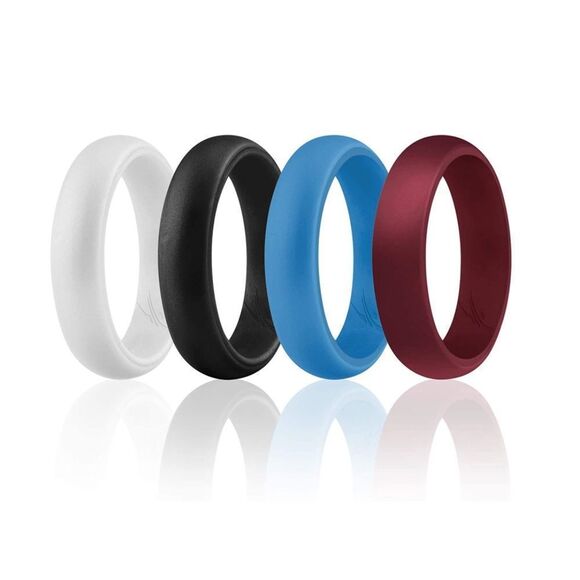 NWT Wool + Pepper Co. Silicone Wedding Ring Bridal Set (4 rings) - Picture 2 of 5